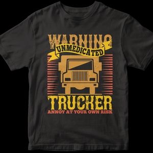 New Funny Truck Driver Apparel Gear Attire Short Sleeve Casual Work Shirt TShirt